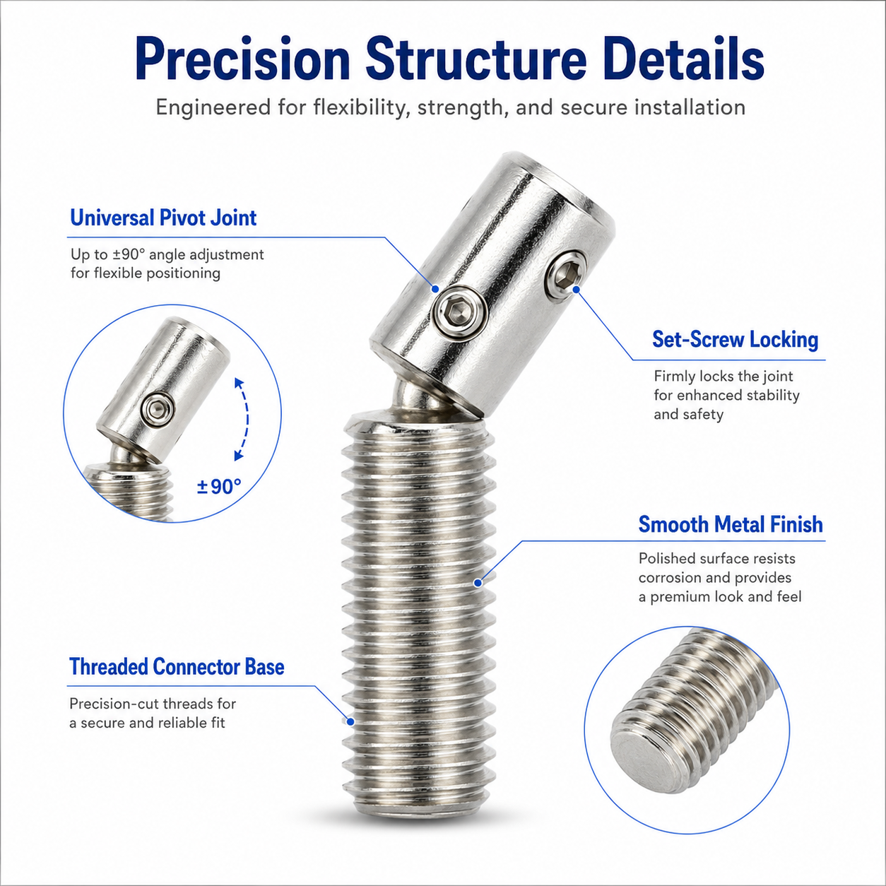 360° Rotating Head Connector Screw for Sex Dolls
